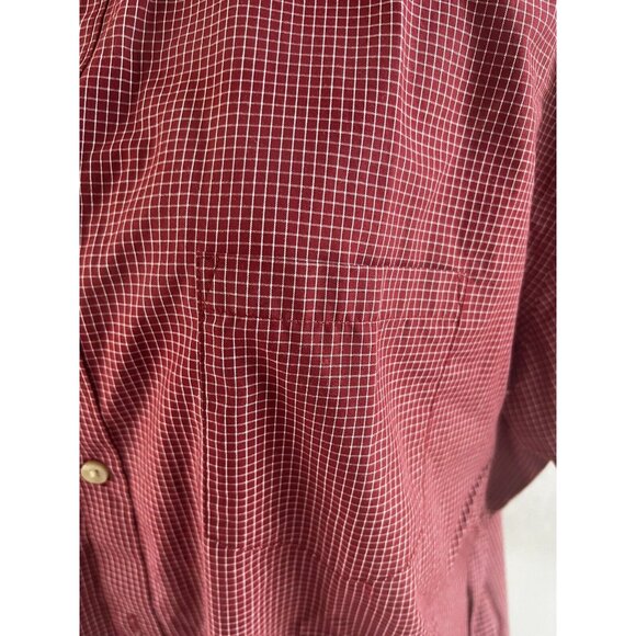 Van Heusen Red & White Checkered Short-Sleeve Button-Down Shirt XL 17"-17.5" - Picture 3 of 8